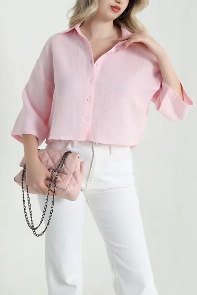 pembe-fakir-kol-muslin-keten-kadin-gomlek-465861