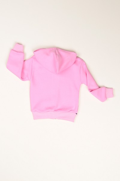 Pembe Fermuarlı İçi Şardonlu Kız Çocuk Sweat 77521