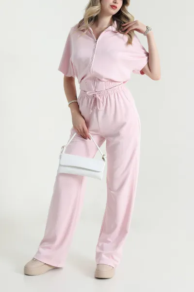 Pembe Fermuarlı Modal Kadın İkili Takım 478483