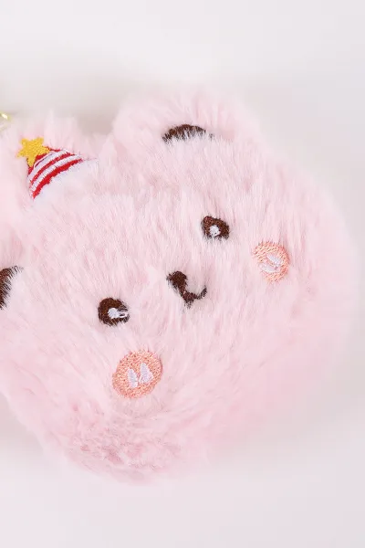 Pembe Figürlü Nakışlı Peluş Anahtarlık&Çanta Süsü 445957