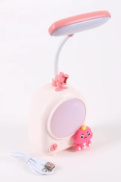 Pembe Figürlü Şarj Edilebilir Masa Lambası - USB Şarjlı  Çocuk Ders Lambası 442998