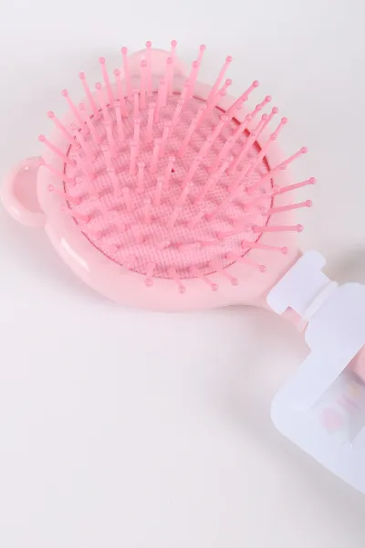 Pembe Figürlü ve Kabartmalı Çocuk Saç Tarağı 420671