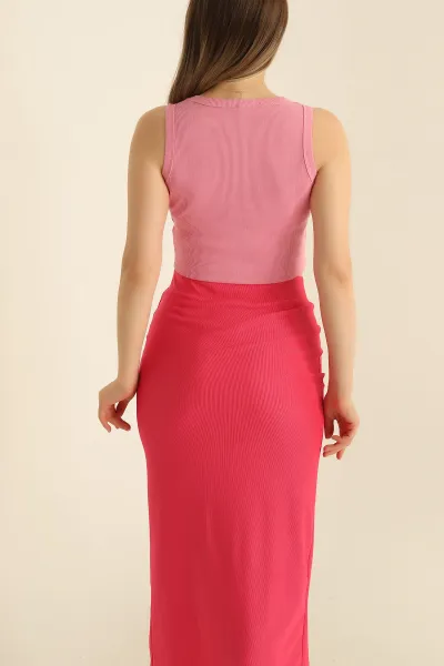Pembe Fitilli Likralı Kadın Atlet 276965