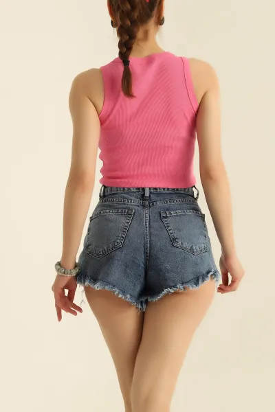 Pembe Fitilli Likralı Kadın Atlet 282754