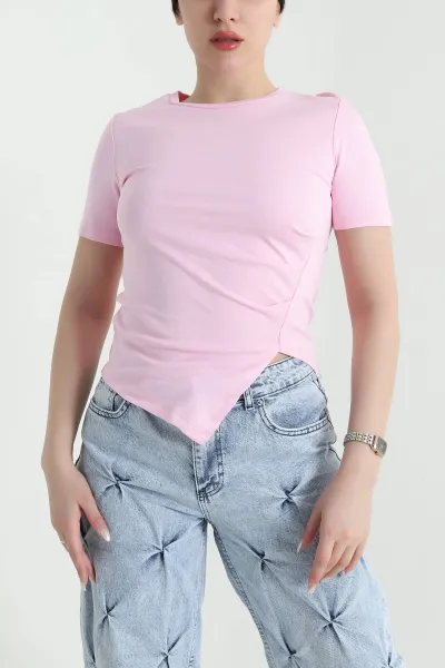 Pembe Fitilli Tasarım Kadın Bluz 449672