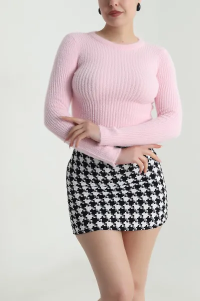 Pembe Fitilli Yumoş Triko Kadın Kazak 492522