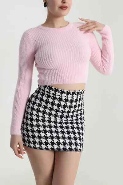 Pembe Fitilli Yumoş Triko Kadın Kazak 492522
