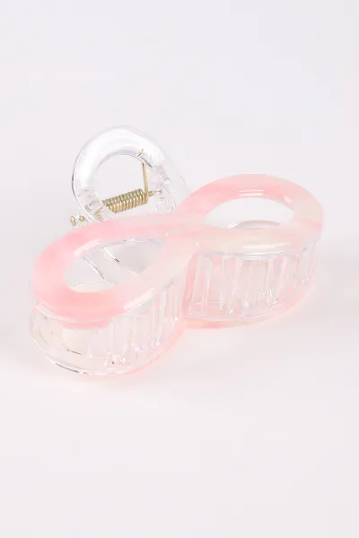 Pembe Fiyonk Model Üzeri Simli Kemik Mandal Toka 464277