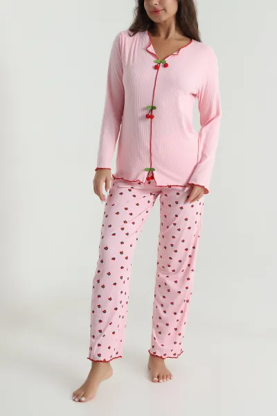 Pembe Fiyonklu Cares Kadın Pijama Takımı 488931