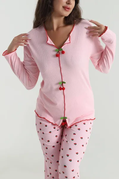 Pembe Fiyonklu Cares Kadın Pijama Takımı 488931
