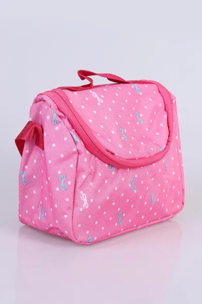 Pembe Folyolu Desenli Kız Çocuk Beslenme Çantası 486502