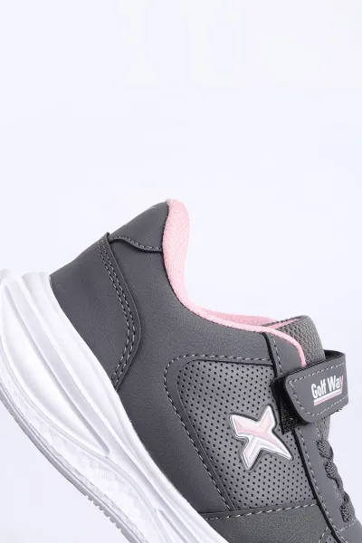 Pembe Füme (26-30 Patik)Kalın Taban Cırtlı Kız Çocuk Spor Ayakkabı 309043