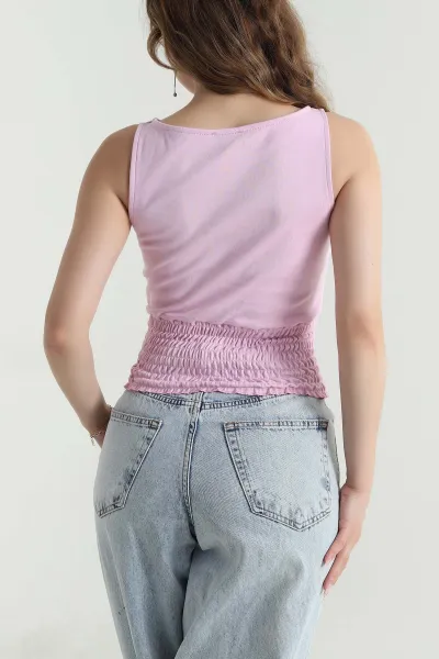Pembe Gipeli Kolsuz Kadın Bluz 479757