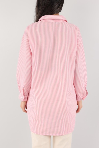 Pembe Gofre Kumaş Gömlek Tunik 171516