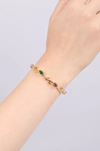 pembe-gold-oval-tasli-yesil-yaprakli-bileklik-468992