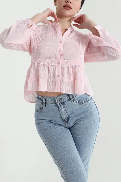 pembe-gupurlu-cizgili-tencel-kadin-gomlek-449027