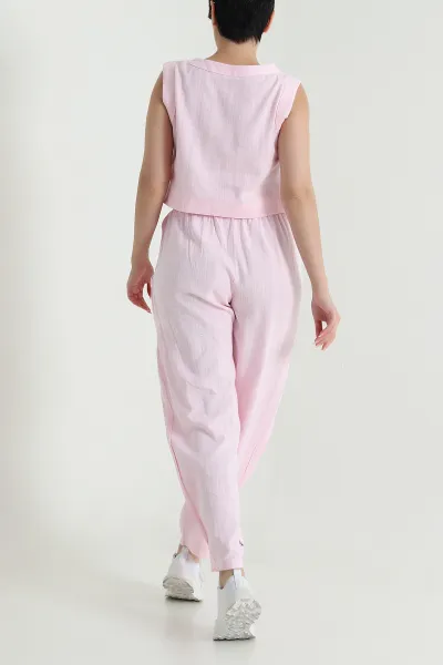 Pembe Ham Keten Kadın İkili Takım 465985