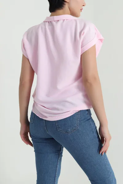 Pembe İç Atlet Garnili Aerobin Kumaş Kadın Bluz 480994