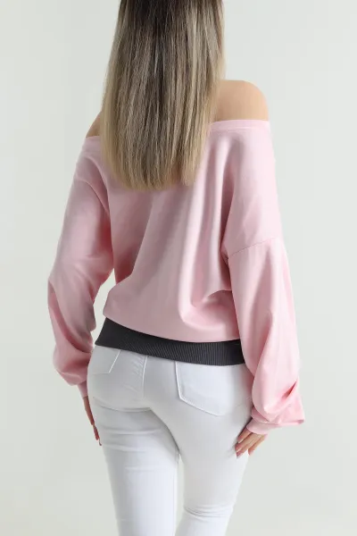 Pembe İç Atlet Garnili Kadın Bluz 489532