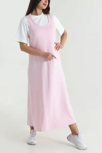 Pembe İçi Tişörtlü Modal Kumaş Elbise 468267