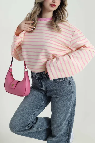 pembe-iki-ip-cizgili-kadin-sweat-490509