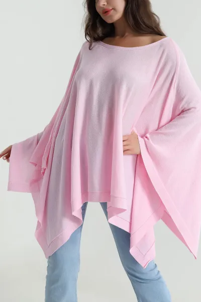 Pembe İnce Pera Kadın Pelerin 485327