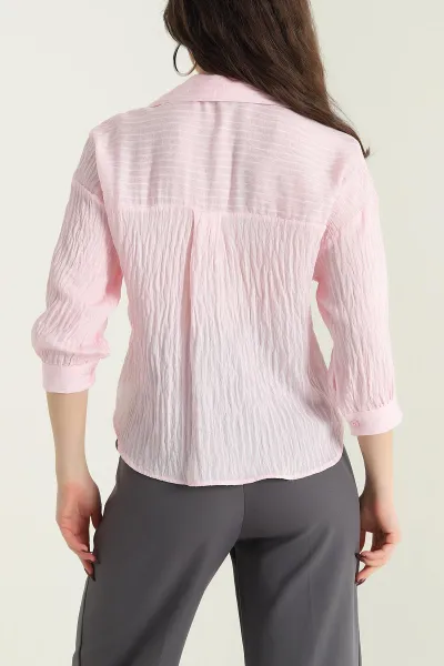 Pembe İnce Tensel Buket Kadın Gömlek 432578
