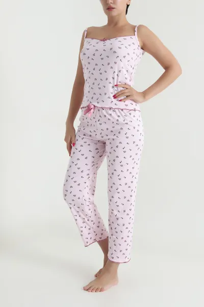 Pembe İp Askılı Kadın Pijama Takımı 476880