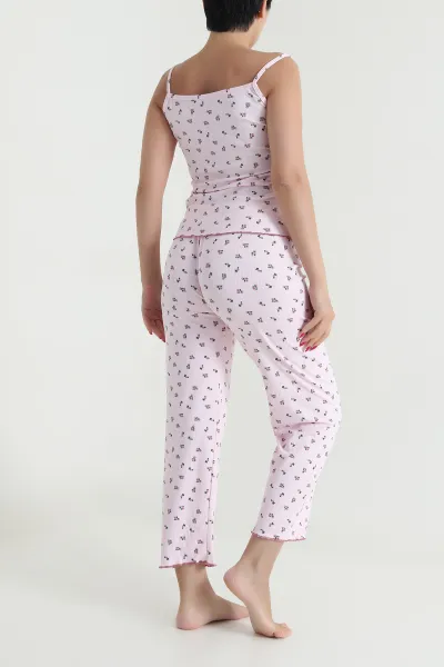 Pembe İp Askılı Kadın Pijama Takımı 476880