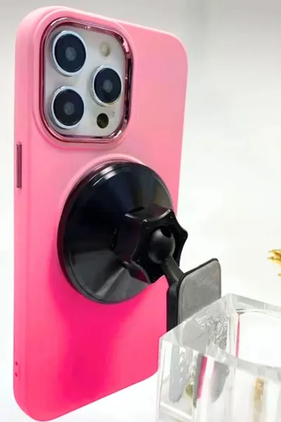 Pembe İPhone 11 Pro Uyumlu Corn Serisi Gradyan Tasarımlı Sert Silikon Telefon Kılıfı 343496