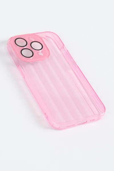 Pembe İphone 14 Pro Uyumlu Pat Serisi Modern Ve Koruyucu Tasarımlı Şeffaf Yumuşak Silikon Telefon Kılıfı 344378