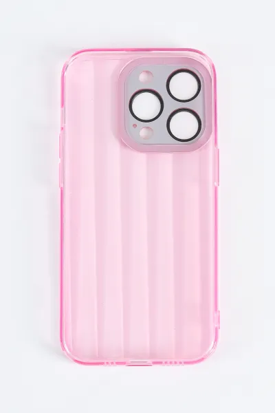 Pembe İphone 14 Pro Uyumlu Pat Serisi Modern Ve Koruyucu Tasarımlı Şeffaf Yumuşak Silikon Telefon Kılıfı 344378