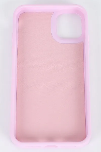 Pembe İPhone 15 Pro Max Uyumlu Taş Detaylı Glare Serisi Sert Slikon Telefon Kılıfı 390879