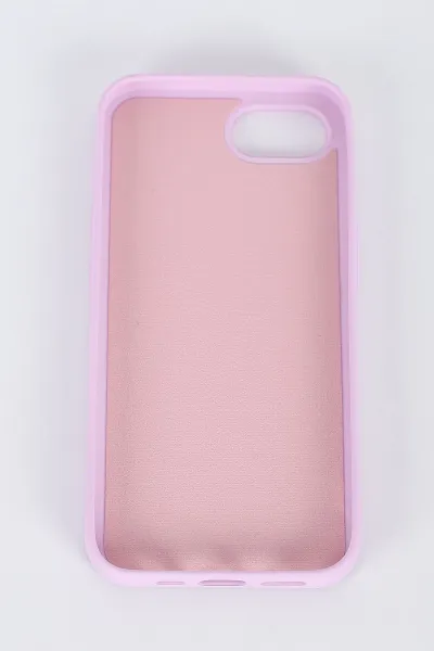 Pembe İPhone SE4 16E Uyumlu Taş Detaylı Glare Serisi Sert Slikon Telefon Kılıfı 396953