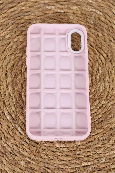Pembe İPhone XR Uyumlu Karme Serisi Sert Silikon Telefon Kılıfı 404023