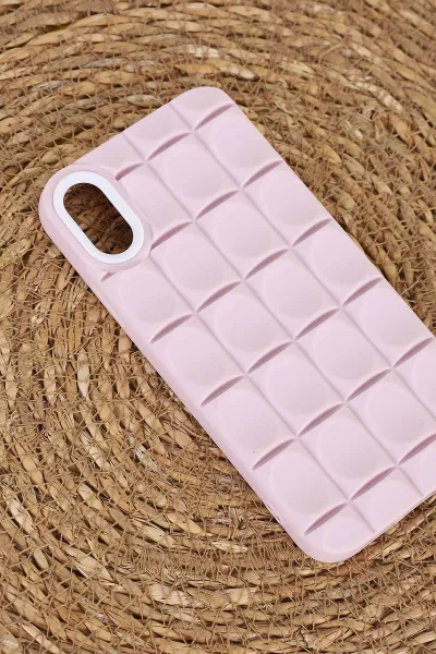 Pembe İPhone XR Uyumlu Karme Serisi Sert Silikon Telefon Kılıfı 404023