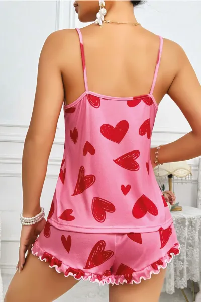 Pembe Kadın Şortlu Pijama Takımı 476818