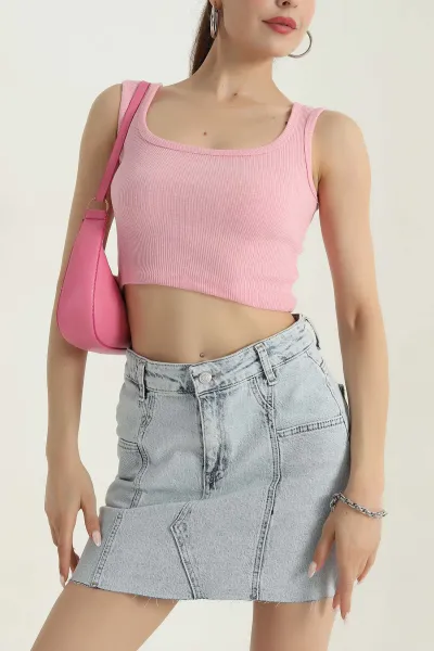 Pembe Kare Yaka Crop Atlet 378187