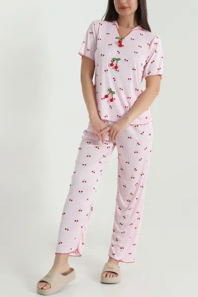 Pembe Kaşkorse Kadın Pijama Takımı 460463