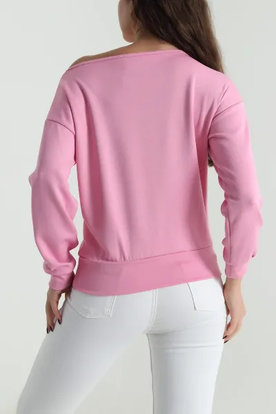 Pembe Kayık Yaka Oysho Kadın Bluz 497729