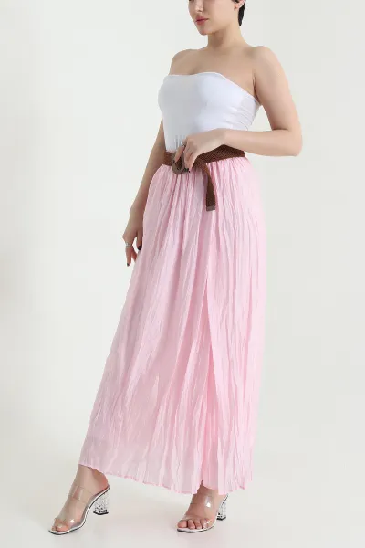 Pembe Kemerli Uzun Kadın İbiza Etek 454735