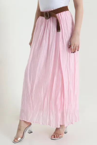 Pembe Kemerli Uzun Kadın İbiza Etek 454735