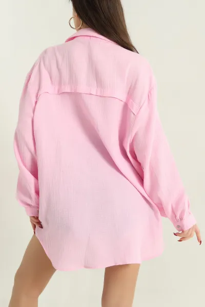 Pembe Müslin Bayan Gömlek Tunik 336949