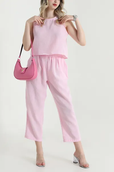 pembe-keten-bluz-pantolon-kadin-ikili-takim-467344