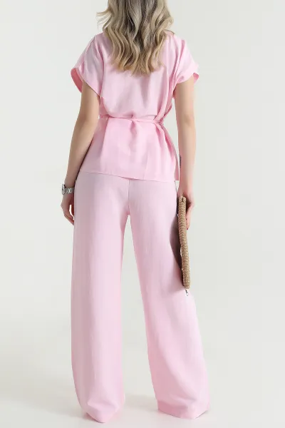 Pembe Keten Kadın İkili Takım 467471