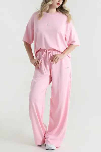 Pembe Kısa Kollu Oysho Kadın İkili Takım 465741