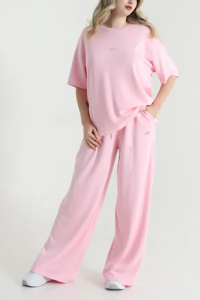 Pembe Kısa Kollu Oysho Kadın İkili Takım 465741