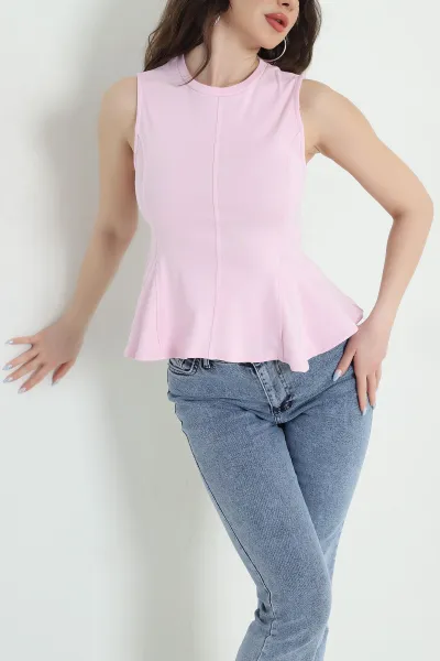 Pembe Kolsuz Ribana Kadın Bluz 448297