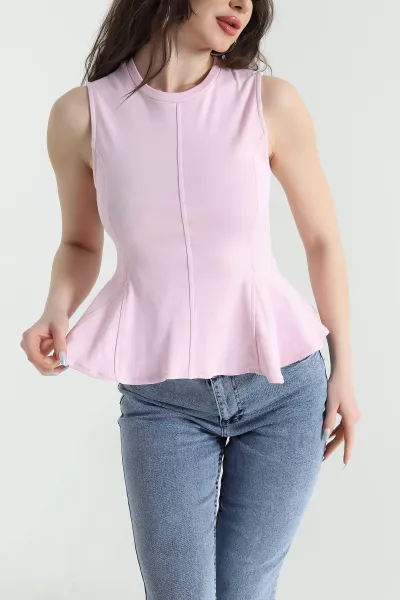 Pembe Kolsuz Ribana Kadın Bluz 448297