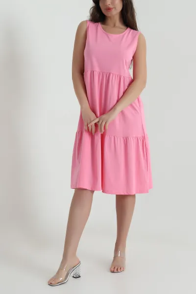 Pembe Kolsuz Süprem Kadın Elbise 459311